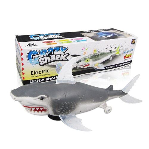 Simulation Universelle De Requin Portable Électrique, Jouet Animal Bionique Avec Éclairage Led, Projection De Musique, Queue Qui Bouge, 1 Pièces