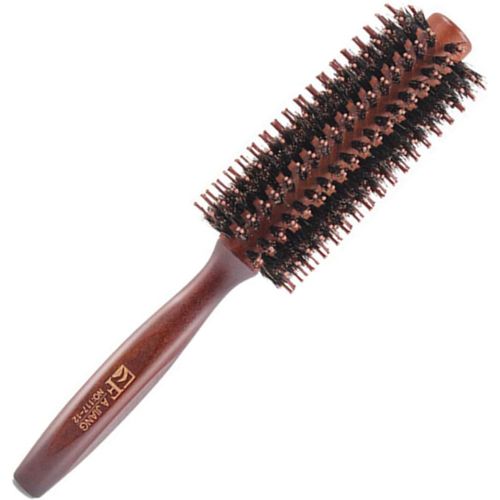 Brosse À Cheveux Ronde En Bois De Sanglier Naturel Anti-Statique Pour Coiffer, Boucler, Sécher, Ajouter De La Brillance Et Du Volume Aux Cheveux (Taille L) 