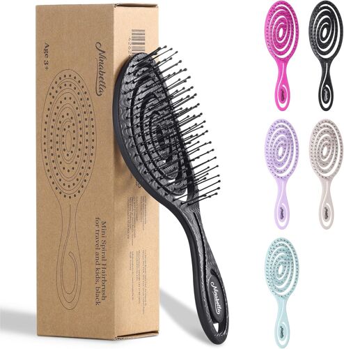 Mini Brosse À Cheveux Démêlante Pour Homme Et Femme - Ne Tire Pas, Élimine Les Noeuds, Brosses Pour Cheveux Raides, Bouclés Et Mouillés - Brosse Démêlante Spirale Unique - Parfaite Pour Les