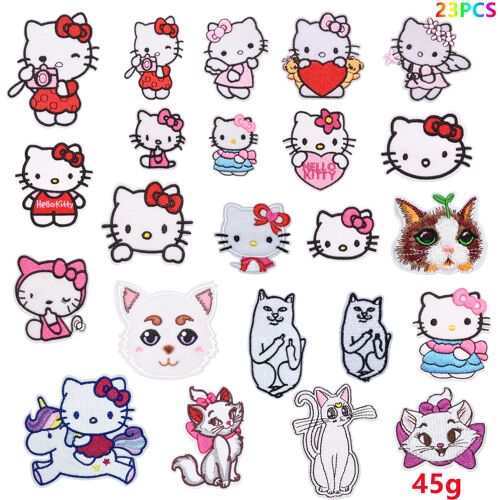 23 Cute Cat Embroidery Patches, Embroidered Applique Stickers Sewing Patches And Badges Fabric Repair Patches For Children's Clothing Jeans, Jackets, Shoes, Backpacks, T-Shirts