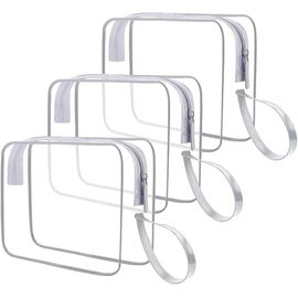 nzqaf-Lot de 3 Trousse de Toilette Transparente, Sac Cosmétique Imperméable pour Homme Femme, TSA Sac de Toilette Avion, Trousse de Maquillage Voyage