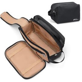 nzqaf-Trousse de Toilette pour Femme Homme, Portable Trousse de Toilette Multifonction, Trousse de Toilette Voyage, Sac Cosmétique Organisateu, Imperméable Trousse de Rasage (Noir)