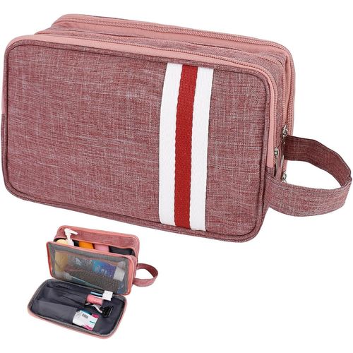 KALANKA-Trousse de Toilette pour Hommes et Femmes, Grand Multifonction Imperméable Sac Cosmétique, Trousse de Toilette de Voyage/Sac Organisateur(Rose)