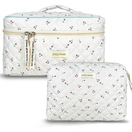 nzqaf-Trousse de Toilette Femme Voyage,Trousse Maquillage,Matelassée Trousse Toilette XL,Pochette Maquillage Grande Capacité Voyage Motif Floral pour Femme Fille
