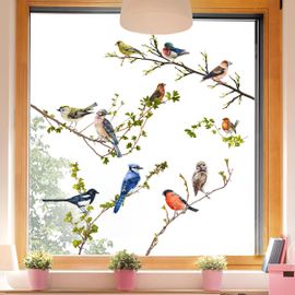 Stickers Oiseaux Branche Deco - Autocollant Muraux Et Deco