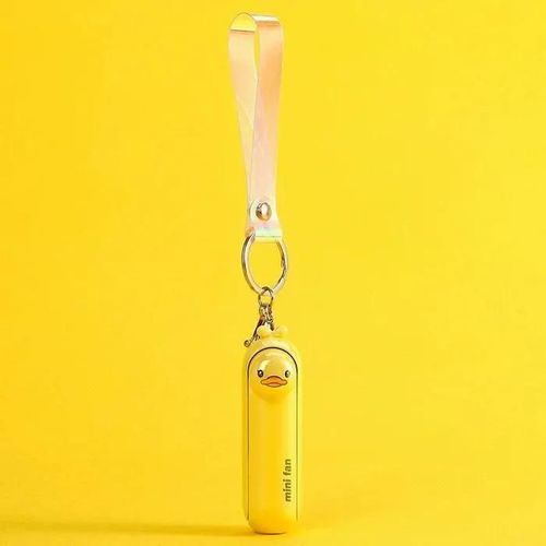 Ventilateur Kipas jaune mignon ¿ Pliable, portable, USB, design compact pour table de nuit, bureau ou voyage