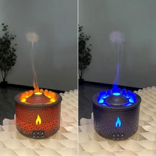 Diffuseur d'huile aromatique de flamme volcanique de 360ml, anneau de fumée de méduse, humidificateur d'air ultrasoni