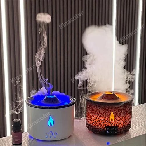 Diffuseur d'huile aromatique de flamme volcanique de 360ml, anneau de fumée de méduse, humidificateur d'air ultrasoni