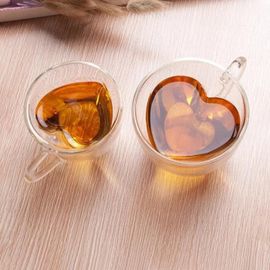 Tasse À Café En Verre À Double Paroi En Forme De C?Ur - 240ml