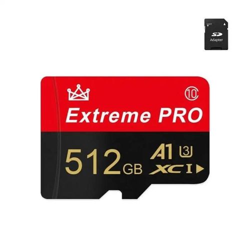 Carte mémoire MicroSD avec adaptateur SD gratuit, carte mémoire Flash Mini SD, A2 PRO - 512 GB - Noir - 512gb-c Color