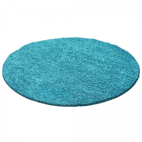 Tapis Shaggy Shaggy Li Ecru 120x120 Rond Oeko Tex® En Polypropylène Doux Et Soyeux