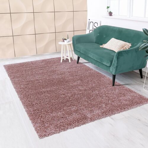 Tapis Shaggy Shaggy Sy Rose 120x170 Oeko Tex® En Polypropylène Doux Et Soyeux