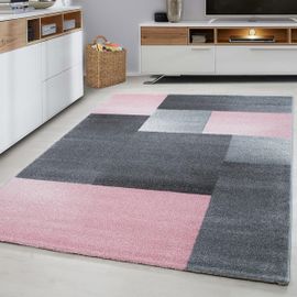 Tapis Salon 200x290 Karluk Rose Certifié Oeko-Tex®