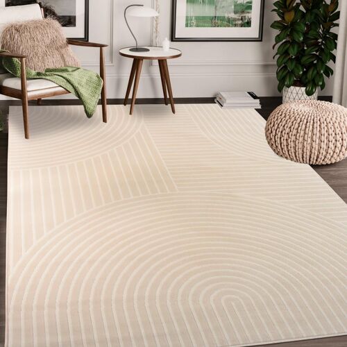 Tapis Chambre 80x150 Tissé Beige Rectangle Motif Géométrique Af2 Arcrol