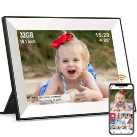 Frameo-Cadre photo numérique intelligent,cadre en bois,écran tactile HD IPS,WiFi,32 Go,10.1 pouces,cadeau d'Halloween - Type white wood frameo