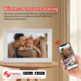 Album Photo nuage blanc 10.1 pouces,cadre numérique WIFI,application Frameo avec mémoire interne 32 go,écran IPS 1280x800 - Type WHITE
