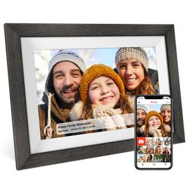 Frameo 10.1 pouces cadre Photo numérique cadre Photo numérique intelligent bois IPS HD1080P écran tactile rotation automatique installation facile à utiliser - Type S581