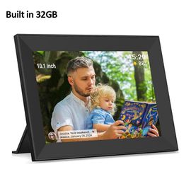 Cadre photo numérique WiFi Smart Cloud,cadre à rotation automatique,écran tactile IPS 10.1 pouces,cadeau de Noël - Type 32GB Storage