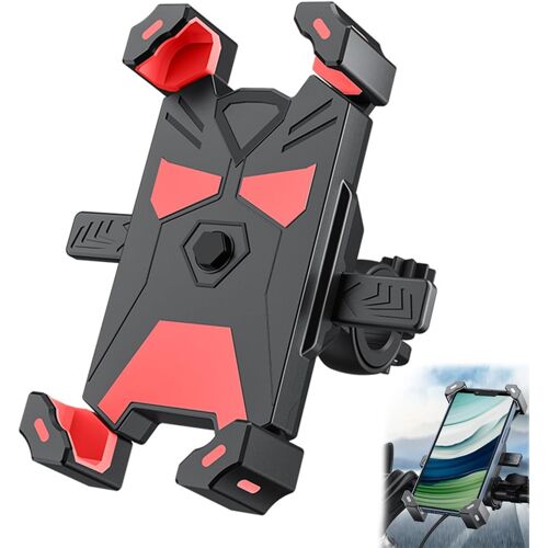 Kalanka-1 Paquet De Support De Téléphone De Vélo, Support De Téléphone De Moto Anti-Chute, Support De Téléphone De Vélo Rotatif À 360 °, Support De Téléphone De Vélo Antichoc (Noir Rouge)