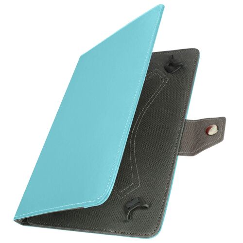 Housse Tablette 10 Pouces Universelle Effet Cuir Vieilli Support Vidéo Bleu