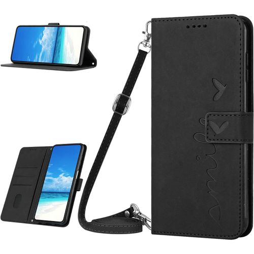KAL-Coque Pour Samsung Galaxy S23+ / S23 Plus, Etui En Cuir Pu Portefeuille Antichoc Flip Pour Samsung S23+ Avec Lanière [Fentes De Cartes] [Fonction Support] [Fermeture Magnétique] - Noir