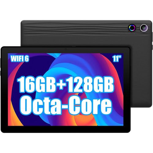 Tablette Tactile 11 Pouces Octa-Core, 16 Go de RAM, 128 Go de ROM extensible jusqu'à 1 To, 1280x800 IPS HD, Widevine L1, WiFi 6, 6800 mAh, Android 14