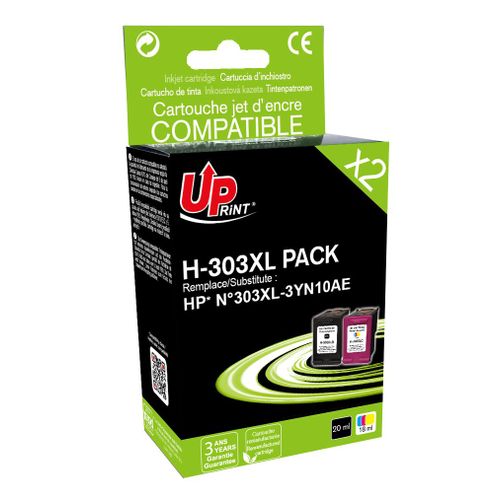 Pack PREMIUM compatible avec HP 303XL (T6N04AE/T6N03AE) noir et couleur
