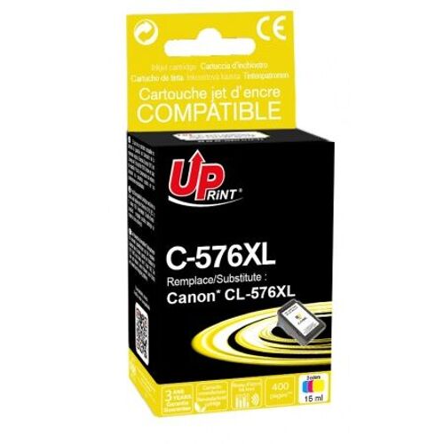UPrint C-576XL - 15 ml - cyan, magenta, jaune - compatible - boîte de suspension - remanufacturé - cartouche d'encre (alternative pour : canon CL-576XL) - pour Canon PIXMA TR4750i, TR4751i...