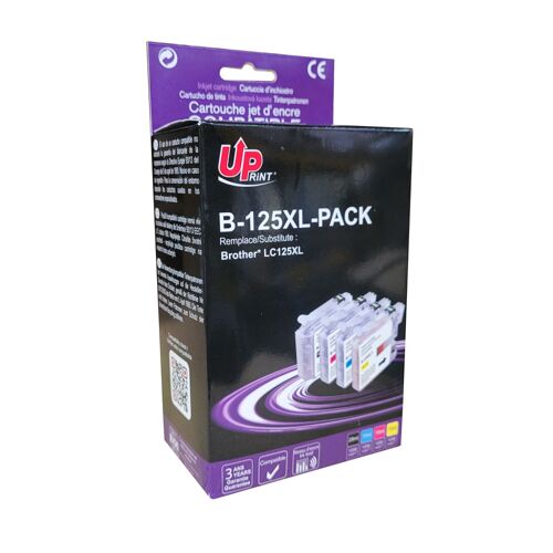 UPrint - Pack de 4 - couleur (cyan, magenta, jaune, noir) - compatible - boîte de suspension - cartouche d'encre (alternative pour : Brother LC125XL, Brother LC127XL) - pour Brother DCP-J4110DW