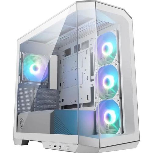 Boitier PC Mini Tour Micro ATX MSI Mag Pano M100R Project Zero RGB avec panneaux vitrés - Blanc