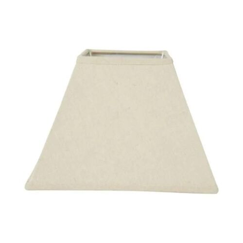 Abat-jour - Carré - Beige lin - Pour lampe - Base 20cm - Culot E27 avec réducteur