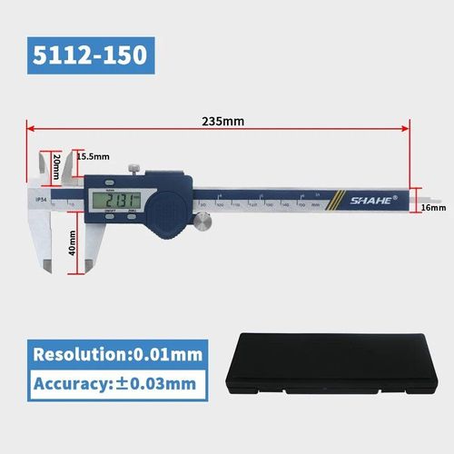 SHAHE pied à coulisse numérique en acier inoxydable trempé pied à coulisse électronique micromètre outils de mesure - Type 5112-150