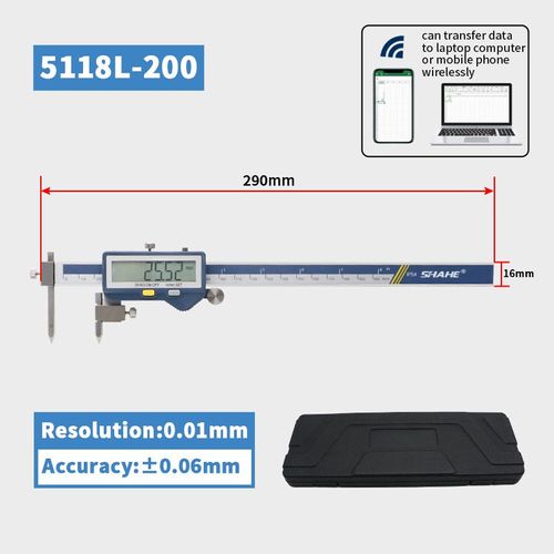 SHAHE 5-150/5 pied à coulisse numérique électronique en acier inoxydable pied à coulisse numérique à Distance centrale micromètre numérique - Type 5-200mm wireless