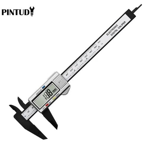 1PC plastique vernier étrier affichage numérique étrier Mini texte jouer étrier étudiant vernier règle outil de mesure - Type black silver