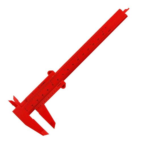 Pieds à coulisse,échelle à Double règle,règle en plastique pour la mesure des bijoux,outils de mesure pour étudiants,outil manuel - Type Red