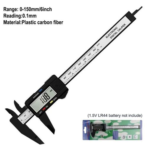 Outil de mesure pied à coulisse numérique en acier inoxydable 6 ""150mm Messschieber paquimetro instrument pied à coulisse en plastique pour choisir - Type Plastic black
