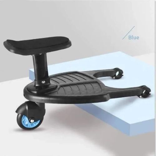 Marche Pied Pour Poussette Universelle, Mini Buggy Board Roue À 360 ° Planche Poussette Pédale Pliable (Bleu)