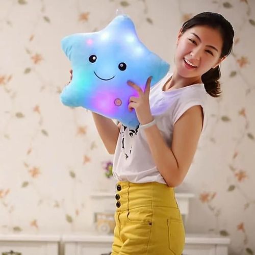 Romantique 7 Changement De Couleur Led Light Mignon Coussin Étoile Glowing Coussin Oreiller Toy Bleu