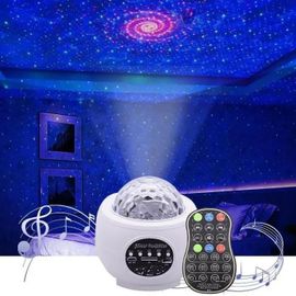 Lampe de projection Projecteur de lumière de nuit LED ciel étoilé coloré Lecteur de musique à commande vocale USB Bluetooth