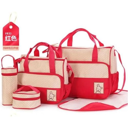 Sac À Langer Pour Bébé - Set De 5 Pièces - Rouge - Mixte