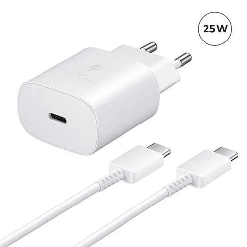 Chargeur Rapide 25W USB-C + Câble USB-C vers USB-C pour Samsung Galaxy Tab A9+ Plus 11\ Couleur Blanc - Yuan Yuan -