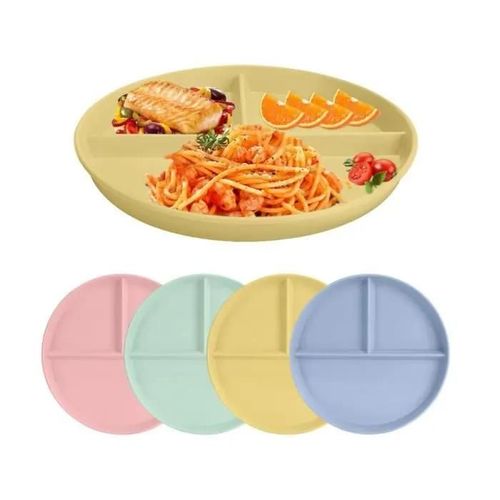 Lot De 4 Assiettes De Régime Incassables, 22,4 Cm, Réutilisables, Pour Adultes Et Enfants
