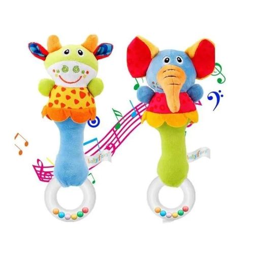 Hochet Bébé Jouet Coloré En Peluche Doux Avec Son Hochet Pour Bébé 3, 6, 9, 12 Mois (2 Pièces)