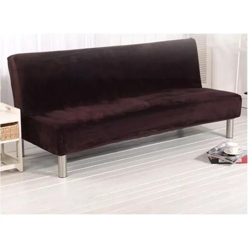 Solide Housse De Clic-Clac Extensible Housse De Canapé Sans Accoudoir Couverture Pour Canapé (Marron)