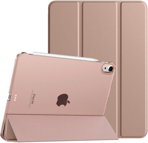 Coque Pour Ipad Air 11 Pouces M2 2024, Ipad Air 6, Ipad Air 5/4e Gén (2022/2020), Étui De Protection Magnétique Mince Avec Dos Transparent, Étui Sommeil/Réveil Auto, Laitcafé