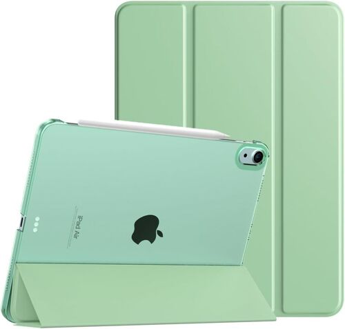 LORANKA-Coque pour iPad Air 11 Pouces M3/M2 (2025/2024), iPad Air 5e/4e génération (2022/2020) 10,9 Pouces, Étui de Protection Mince avec Dos Transparent, Sommeil/Réveil Auto, Vert