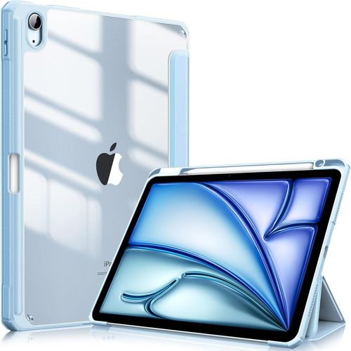 LORANKA-Coque pour iPad Air 11 Pouces M3/M2 (2025/2024), iPad Air 5/4 10.9 Pouces (2022/2020) - [Rangement de Stylet] Housse Transparente Claire Etui Antichoc Veille/Réveil Auto, Bleu Ciel