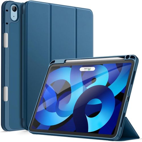 Ljhid-Coque Pour Ipad Air 11 Pouces M3/M2 (2025/2024), Ipad Air 5/4 (10,9 Pouces 2022/2020 5eme/4eme Génération) Avec Porte-Stylet, Étui Mince Tablette Avec Dos En Tpu Souple (Bleu)