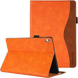 Kal-Coque Pour Ipad 9.7 Pouces 2018/2017(6ème / 5ème Génération), Coque Ipad Air 1/2, Ipad Pro 9.7 Étui De Protection Cover Case Cuir Pu Housse Étui Avec Veille/Réveil Automatique, Orange