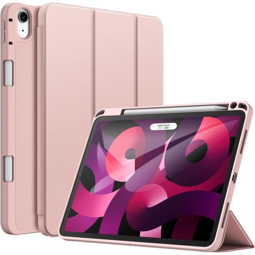 Coque Pour Ipad Air 11 Pouces M2 (2024), Ipad Air 5/4 (10,9 Pouces 2022/2020 5eme/4eme Génération) Avec Porte-Stylet, Étui Mince Tablette Avec Dos En Tpu Souple (Or Rose).[F4080]